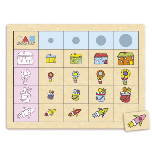 ZESTAW 4 GIER LOGICZNYCH- DREWNIANYCH